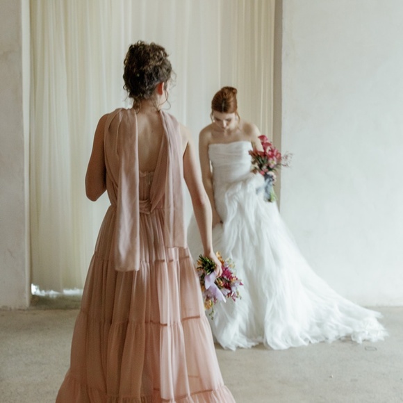 Anthropologie BHLDN Prom Formal Wedding Guest Dress Dusty Rose Size 2 - Picture 6 of 14